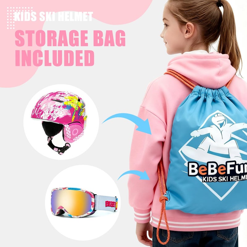 BeBeFun Toddler and Kids Ski Helmet Snowboarding Helmet with Goggles for Snow Activity Ultra Lightweight Comfort and Warmth Small Size ASTM & CE Certified Suggest 2-6years - Image 3